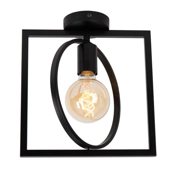 Lucide SUUS - Flush ceiling light - 1xE27 - Black - detail 1